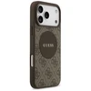 Original dėklas GUESS 4G Circle Classic Logo MagSafe skirtas Apple iPhone 17 Pro Max rudos spalvos