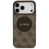 Original dėklas GUESS 4G Circle Classic Logo MagSafe skirtas Apple iPhone 17 Pro Max rudos spalvos