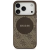 Original dėklas GUESS 4G Circle Classic Logo MagSafe skirtas Apple iPhone 17 Pro rudos spalvos