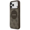 Original dėklas GUESS 4G Circle Classic Logo MagSafe skirtas Apple iPhone 17 Pro Max rudos spalvos