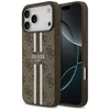 GUESS dėklas, skirtas IPHONE 17 Pro Max, suderinamas su MagSafe GUHMP17XP4RPSW (4G spausdintos juostelės), rudas