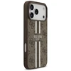 GUESS dėklas, skirtas IPHONE 17 Pro Max, suderinamas su MagSafe GUHMP17XP4RPSW (4G spausdintos juostelės), rudas