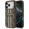 GUESS dėklas, skirtas IPHONE 17 Pro, suderinamas su MagSafe GUHMP17LP4RPSW (4G spausdintos juostelės), rudas