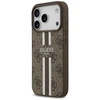 GUESS dėklas, skirtas IPHONE 17 Pro, suderinamas su MagSafe GUHMP17LP4RPSW (4G spausdintos juostelės), rudas