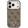 Dėklas Guess 4G PU Triangle Logo & Stand Camera Magsafe do iPhone 18 Pro / 17 Pro ruda