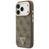 Dėklas Guess 4G PU Triangle Logo & Stand Camera Magsafe do iPhone 18 Pro / 17 Pro ruda