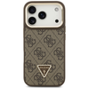 Dėklas Guess 4G PU Triangle Logo &amp; Stir Camera Magsafe skirtas Apple iPhone 17 Pro rudos spalvos