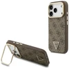 Dėklas Guess 4G PU Triangle Logo & Stand Camera Magsafe do iPhone 18 Pro / 17 Pro ruda