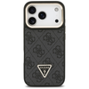 Dėklas Guess 4G PU Triangle Logo &amp; Stir Camera Magsafe skirtas Apple iPhone 17 Pro juodos spalvos