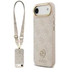 Original dėklas GUESS 4G Strass Logo & Big Strap Metal Mygtukai MagSafe skirtas Apple iPhone 17 Air pink