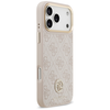 Original dėklas GUESS 4G Strass Logo & Big Strap Metal Mygtukai MagSafe skirtas Apple iPhone 17 Pro Max pink