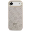 GUESS dėklas, skirtas IPHONE 17 Air, suderinamas su MagSafe GUHMP17MP4GRMDEP (PU su 4G Strass logotipu), rožinis