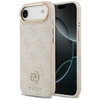 GUESS dėklas, skirtas IPHONE 17 Air, suderinamas su MagSafe GUHMP17MP4GRMDEP (PU su 4G Strass logotipu), rožinis