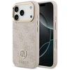 GUESS dėklas, skirtas IPHONE 17 Pro, suderinamas su MagSafe GUHMP17LP4GRMDEP (PU su 4G Strass logotipu), rožinis