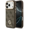 GUESS dėklas, skirtas IPHONE 17 Pro, suderinamas su MagSafe GUHMP17LP4GRMDEW (PU su 4G Strass logotipu), ruda