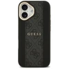 GUESS dėklas, skirtas IPHONE 17, suderinamas su MagSafe GUHMP17SPG4SEMCK (PU su 4G juostele), juodas