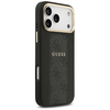 GUESS dėklas, skirtas IPHONE 17 Pro Max, suderinamas su MagSafe GUHMP17XPG4SEMCK (PU su 4G juostele), juodas