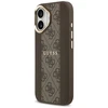 GUESS dėklas, skirtas IPHONE 17, suderinamas su MagSafe GUHMP17SPG4SEMCW (PU su 4G juostele), ruda