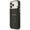 GUESS dėklas, skirtas IPHONE 17 Pro Max, suderinamas su MagSafe GUHMP17XPG4SEMCK (PU su 4G juostele), juodas