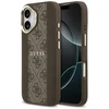 GUESS dėklas, skirtas IPHONE 17, suderinamas su MagSafe GUHMP17SPG4SEMCW (PU su 4G juostele), ruda