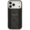 GUESS dėklas, skirtas IPHONE 17 Pro Max, suderinamas su MagSafe GUHMP17XPG4SEMCK (PU su 4G juostele), juodas
