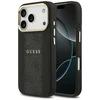 GUESS dėklas, skirtas IPHONE 17 Pro, suderinamas su MagSafe GUHMP17LPG4SEMCK (PU su 4G juostele), juodas