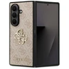 Guess PU 4G Metal Logo dėklas skirtas Samsung Galaxy Z Fold 7 rožinės spalvos