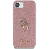 Guess PU Fixed Glitter 4G Metal Logo Apple iPhone 16e dėklas telefonui rožinės spalvos