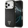 Dėklas Guess Glitter Triangle Logo MagSafe skirtas Apple iPhone 17 Pro juodos spalvos