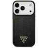 Dėklas Guess Glitter Triangle Logo MagSafe skirtas Apple iPhone 17 Pro juodos spalvos