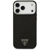 Dėklas Guess Glitter Triangle Logo MagSafe skirtas Apple iPhone 17 Pro Max juodos spalvos