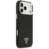 Dėklas Guess Glitter Triangle Logo MagSafe skirtas Apple iPhone 17 Pro Max juodos spalvos