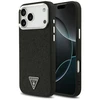 Dėklas Guess Glitter Triangle Logo MagSafe skirtas Apple iPhone 17 Pro Max juodos spalvos