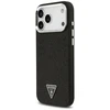 Dėklas Guess Glitter Triangle Logo MagSafe skirtas Apple iPhone 17 Pro Max juodos spalvos