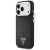 Dėklas Guess Glitter Triangle Logo MagSafe skirtas Apple iPhone 17 Pro juodos spalvos