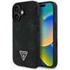 Originalus Dėklas GUESS Grained Hot Stamp Peony Triangle Logo MagSafe skirtas Apple iPhone 16 juodos spalvos