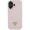 Originalus Dėklas GUESS Grained Hot Stamp Peony Triangle Logo MagSafe skirtas Apple iPhone 16 rožinės spalvos