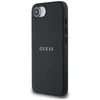 GUESS dėklas skirtas Apple iPhone 16e (SE 4 2025) suderinamas su MagSafe GUHMPSE4PGHSMMK (PU Grained Gold Ring) juodos spalvos