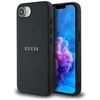 GUESS dėklas skirtas Apple iPhone 16e (SE 4 2025) suderinamas su MagSafe GUHMPSE4PGHSMMK (PU Grained Gold Ring) juodos spalvos