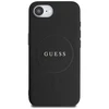 GUESS dėklas skirtas Apple iPhone 16e (SE 4 2025) suderinamas su MagSafe GUHMPSE4PGHSMMK (PU Grained Gold Ring) juodos spalvos