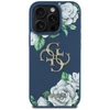 Originalus Dėklas GUESS Grained Roses Big 4G logo skirtas Apple iPhone 16 Pro Max mėlynos spalvos