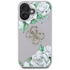 Dėklas Guess Grained Roses Big 4G logo skirtas Apple iPhone 16 violetinės spalvos