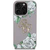 Dėklas Guess Grained Roses Big 4G logo skirtas Apple iPhone 16 Pro Max violetinės spalvos