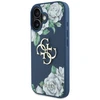 Originalus Dėklas GUESS Grained Roses Big 4G logo skirtas Apple iPhone 16 mėlynos spalvos