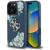 Originalus Dėklas GUESS Grained Roses Big 4G logo skirtas Apple iPhone 16 Pro Max mėlynos spalvos