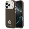 GUESS dėklas, skirtas IPHONE 17 Pro, suderinamas su „MagSafe“ GUHMP17LPGCRMDEW (PU su grūdėtu juodu logotipu), rudas