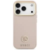 GUESS dėklas, skirtas IPHONE 17 Pro, suderinamas su „MagSafe“ GUHMP17LPGCRMDEP (PU su grūdėtu juodu logotipu), rožinis