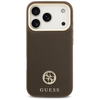 GUESS dėklas, skirtas IPHONE 17 Pro, suderinamas su „MagSafe“ GUHMP17LPGCRMDEW (PU su grūdėtu juodu logotipu), rudas
