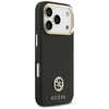 Dėklas Guess Grained Strass Logo MagSafe skirtas Apple iPhone 17 Pro juodos spalvos