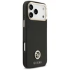 Dėklas Guess Grained Strass Logo MagSafe skirtas Apple iPhone 17 Pro Max juodos spalvos